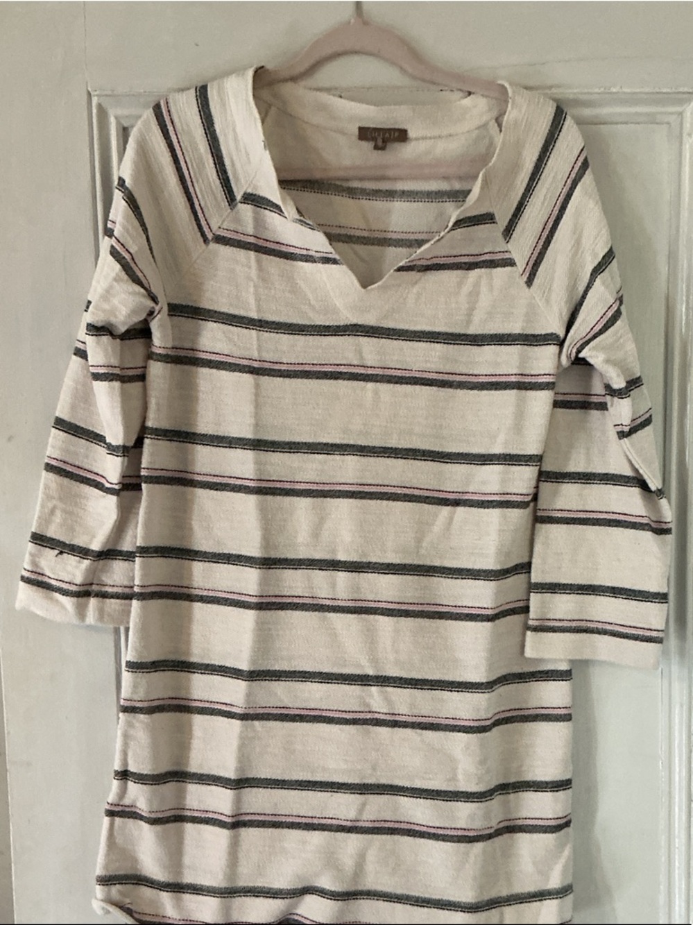 Lilla P Striped Cream V-Neck Women's dress